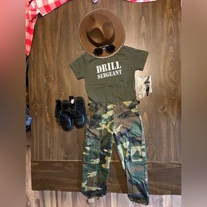 Size 4T drill sergeant costume.